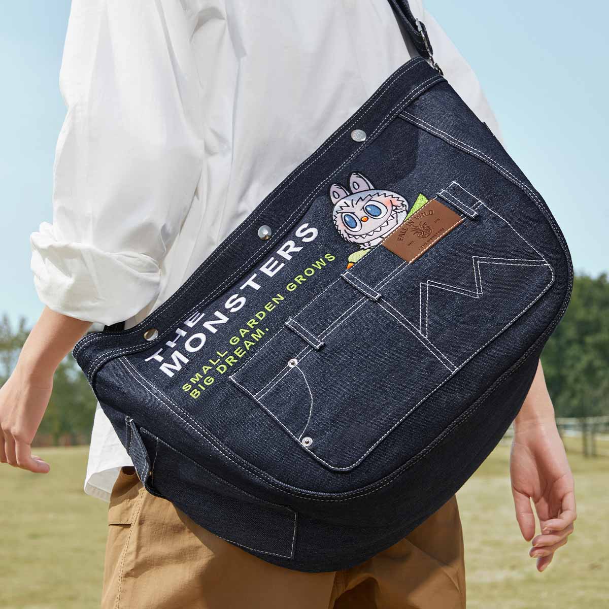 Labubu Denim Messenger Bag – Fall In Wild Series
