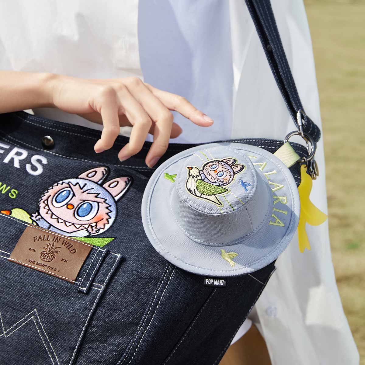 Labubu Denim Messenger Bag – Fall In Wild Series